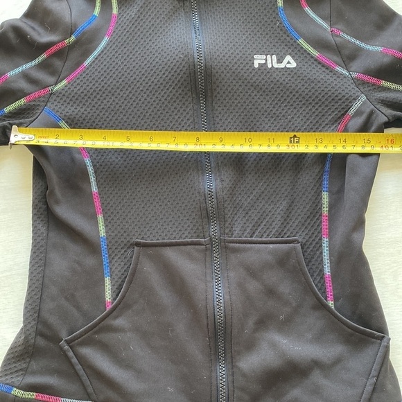 Fila Sport Athletic Track Jacket Full Zip Rainbow Trim Thumb Holes - Picture 11 of 12